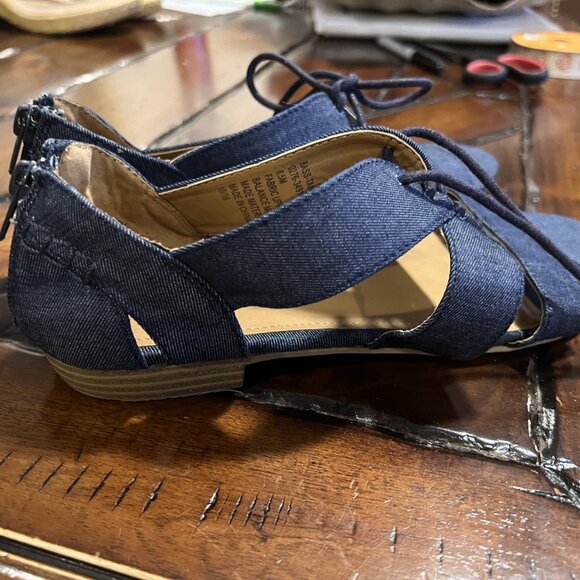 G.H. Bass Tandy Denim Lace-up Flat Sandal - Picture 3 of 7